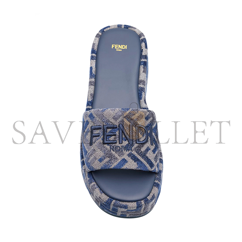 F**di sunshine ff chenille jacquard platform sandals